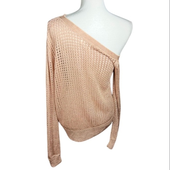 Revolve Sweater Womens Small LPA Leo Knit Crochet Off Shoulder Girly Pulloverr - Picture 5 of 7